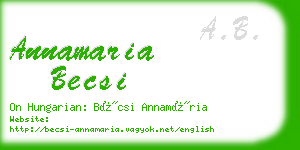 annamaria becsi business card